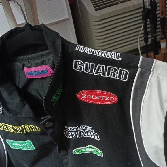 Edikted Black and White National Guard Bomber Jacket - Picture 10 of 10